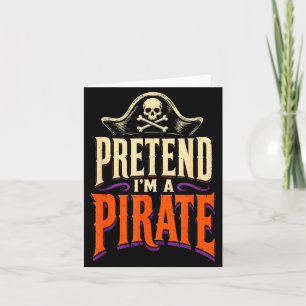 Cartão Fantasias engraçadas de caveira de pirata para o H