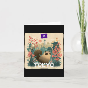 Cartão Fantasioso Traje de Guaxinim Animal de Toxyko para