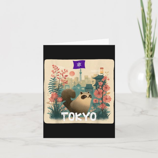 Cartão Fantasioso Traje de Guaxinim Animal de Toxyko para (Frente)