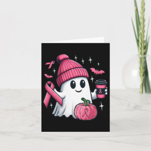 Cartão Fantasma Bonito Bebendo Café Halloween Fantasma Se