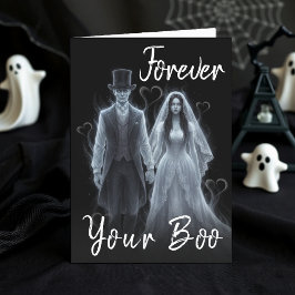 Cartão Fantasma Boo Gothic Marido Esposa Halloween Aniver