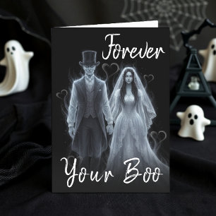 Cartão Fantasma Boo Gothic Marido Esposa Halloween Aniver
