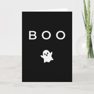 Cartão Fantasma Boo Halloween Sutil Mínimo Outono Diverti