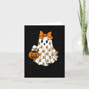 Cartão Fantasma Coquete Espeluznante Abobrinha de Hallowe