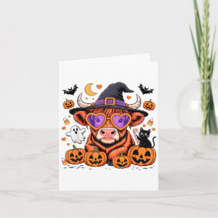 Cartão Fantasma de Abóbora de Doces do Halloween da Vaca