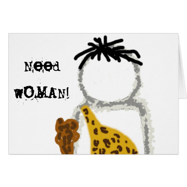 Cartão Fantasma do homem das cavernas (Frente Horizontal)