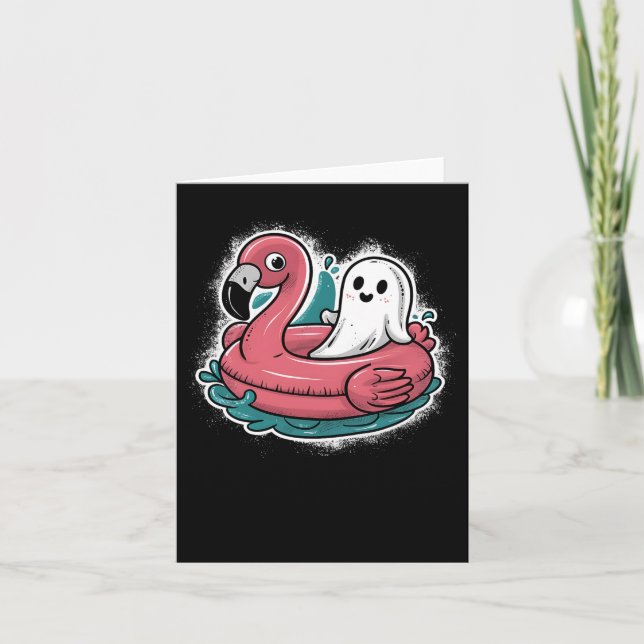 Cartão Fantasma Em Uma Piscina Engraçada Verão Verão, Som (Frente)