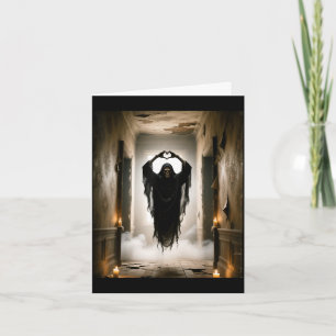 Cartão Fantasma engraçado coração mãos rosto assustador h