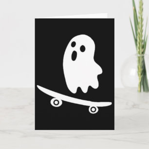 Cartão Fantasma engraçado de Halloween skate preguiçoso f