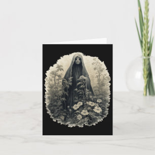Cartão Fantasma Gótico na Floresta Vintage Floral Fantasm