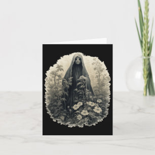 Cartão Fantasma Gótico na Floresta Vintage Floral Fantasm