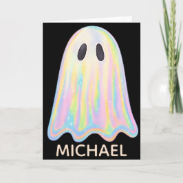 Cartão Fantasma Pastel Colorido Fofo | Assustador Estétic