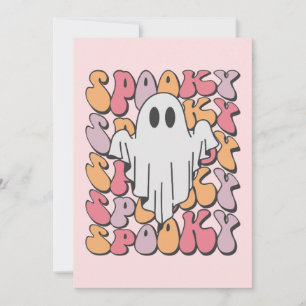 Cartão Fantasma Retro Assustador