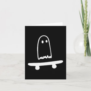 Cartão Fantasma Skateboard Preguiçoso Roupa de Halloween