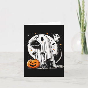 Cartão Fantasma T-rex Engraçado Dinossauro Fantasia de Ha