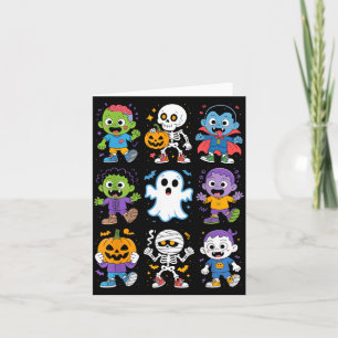 Cartão Fantasma Zumbi Vampiro Cartoon Bonito para Criança