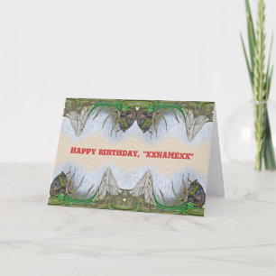Cartão Fantasmagórica Cicada Aniversário para Personali