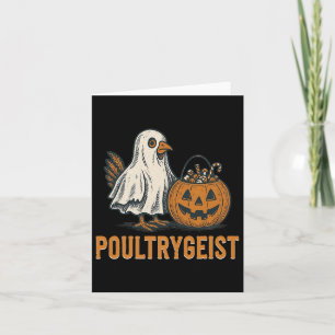 Cartão Fantasmas de frango Poultrygeist abóbora Fantasia 