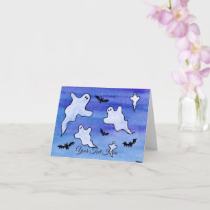 Cartão Fantasmas e Morcegos