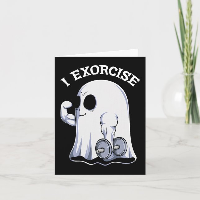 Cartão Fantasmas que eu Exorcizo Diversão Exercícios Acad (Frente)