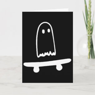 Cartão Fantasmas Skateboard Preguiçoso Fantasia de Hallow