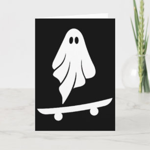 Cartão Fantasmas Skateboard Preguiçoso Fantasia de Hallow