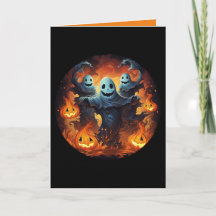 Fantasmas Spooky e Jack-O-Lanterna Pumpkins Hallow