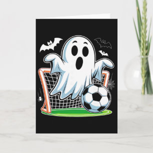 Cartão Fantasminha Jogando Futebol Piada de Halloween Fan