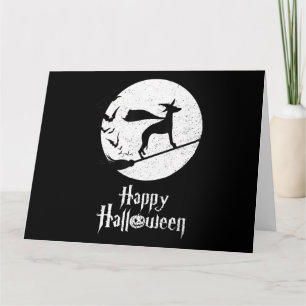 Cartão Fantástico Traje de Halloween Bruxa Cão WHIPPET Am
