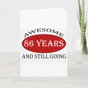 Cartão fantásticos designs de aniversário de 86 anos