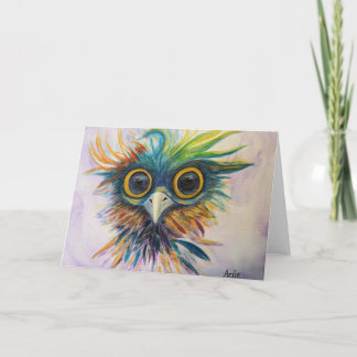 Cartão Fantasy Bird Whimsical Folheed