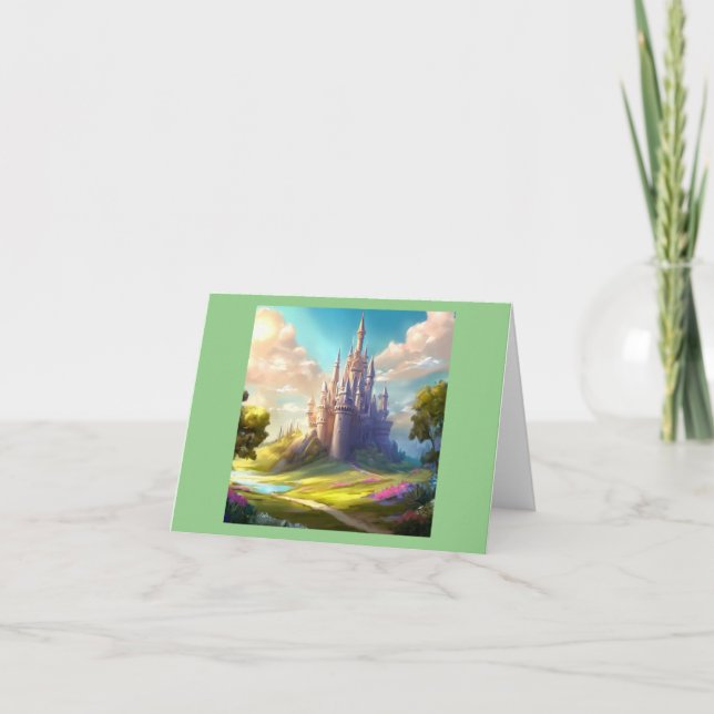 Cartão Fantasy Castle Happy Landscape 2 (Frente)
