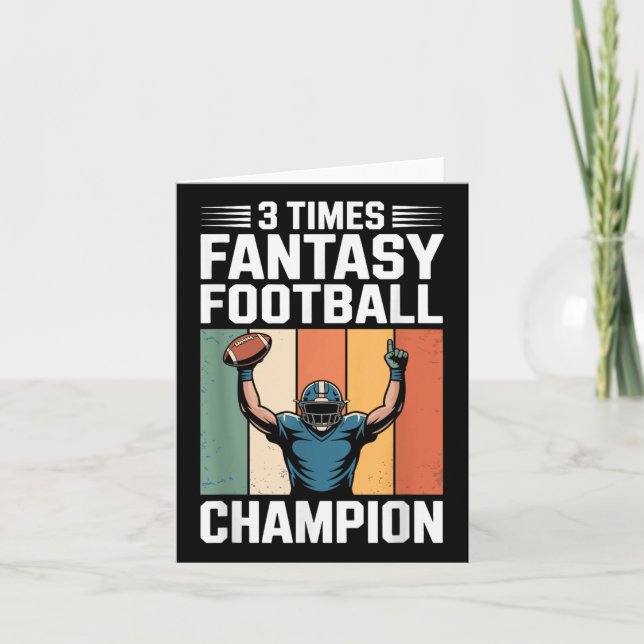 Cartão Fantasy Futebol Engraçado campeão 3 vezes (Frente)