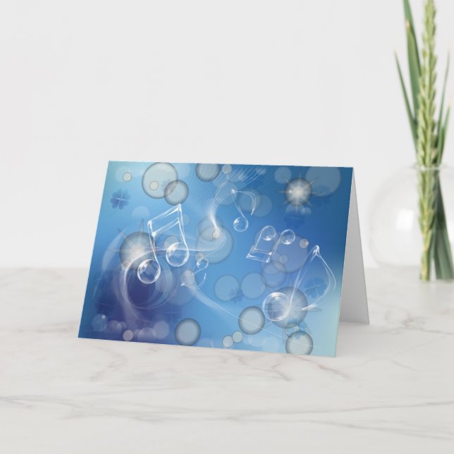 Cartão Fantasy Glass Music Notes (Frente)