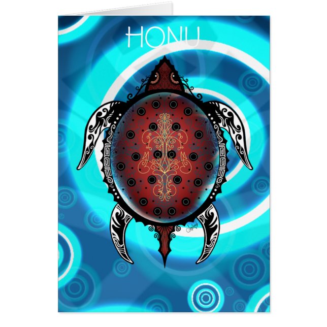 Cartão Fantasy Turtle Tattoo (Frente)