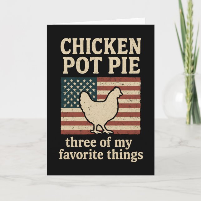 Cartão Farm Humor Chicken Chicken Pot Pie Graphic (Frente)
