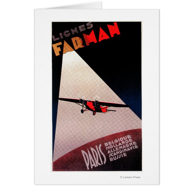 Cartão Farman Airlines Farman 300 Monoplane Promo Poster (Frente)