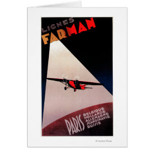 Cartão Farman Airlines Farman 300 Monoplane Promo Poster