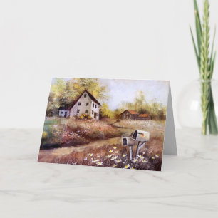 Cartão Farmhouse and Barn Russ Fazenda Country Card