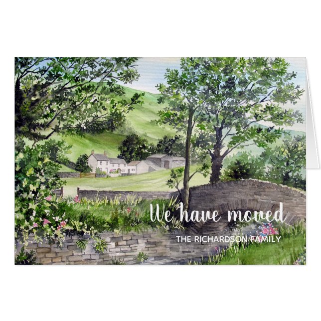 Cartão Farmhouse perto de Trélmere Nova Casa Que Mudamos (Frente Horizontal)