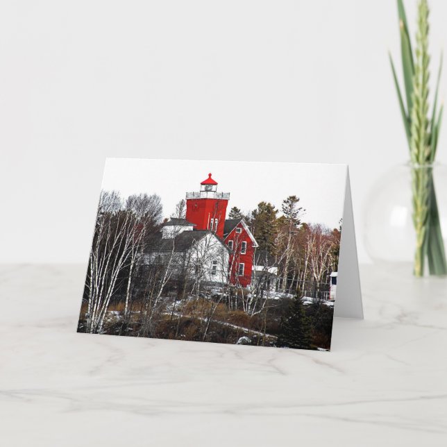 Cartão Farol de dois portos (Frente)