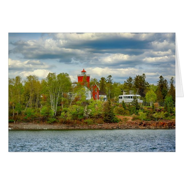 Cartão Farol de dois portos (Verão) (Frente Horizontal)