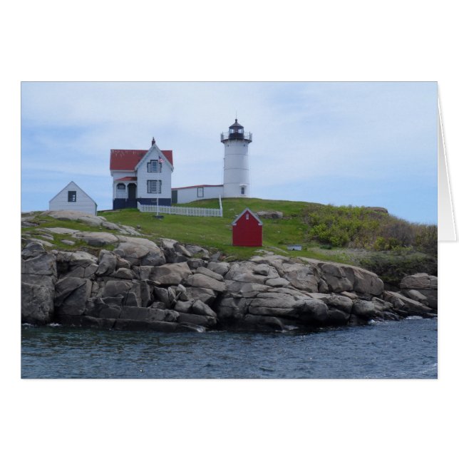 Cartão Farol de Nubble - Maine (Frente horizontal)