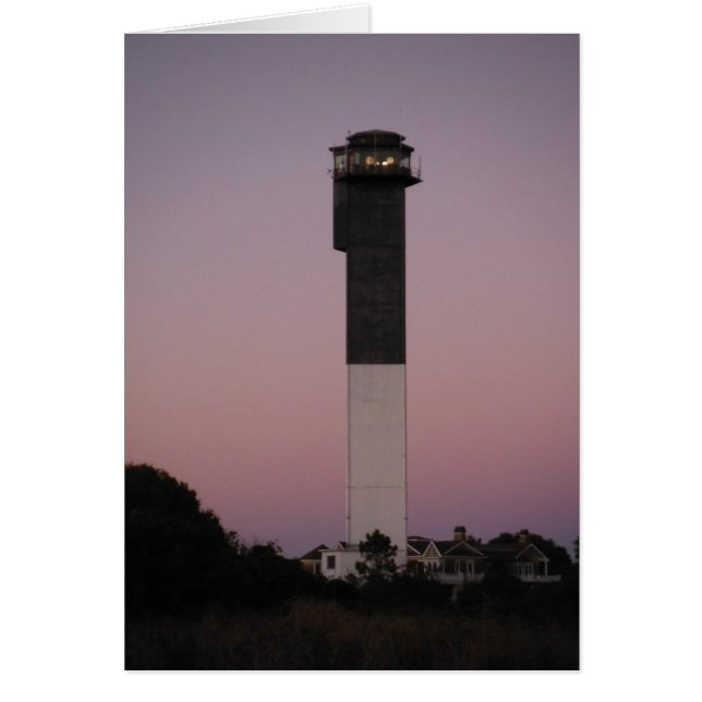 Cartão Farol de Sullivan em Sunset (Frente)