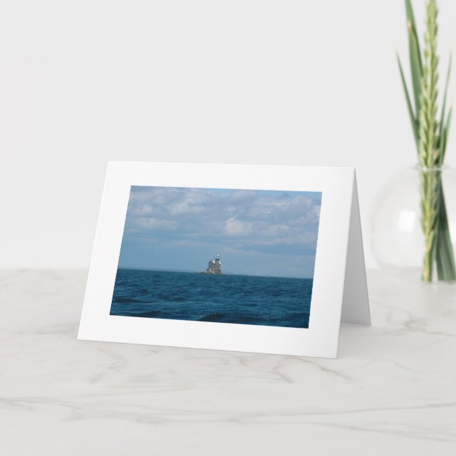 Cartão Farol do banco de areia de Stratford, Long Island (Frente)