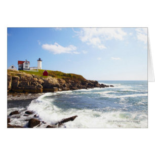 Cartão Farol do "Nubble" de Neddick do cabo em Maine