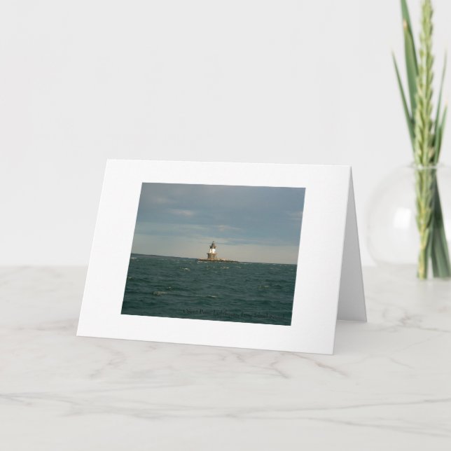 Cartão Farol do ponto de Oriente, Long Island… (Frente)