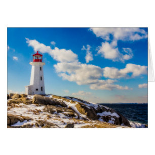 Cartão Farol   Inverno Em Peggy'S Cove, Nova Escócia