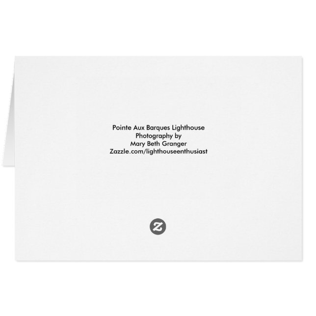 Cartão Farol Pointe Aux Barcas (Verso Horizontal)