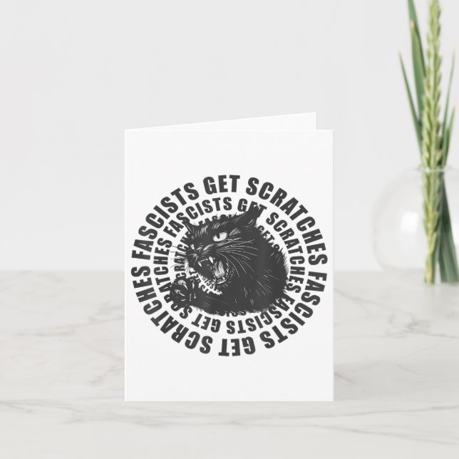 Cartão Fascistas Gatos Negros Recebem Arranhões Engraçado (Frente)